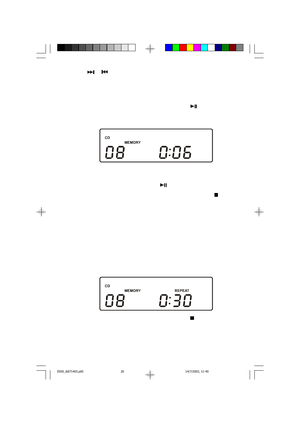 Program repeat playback | Emerson ES50 User Manual | Page 21 / 25