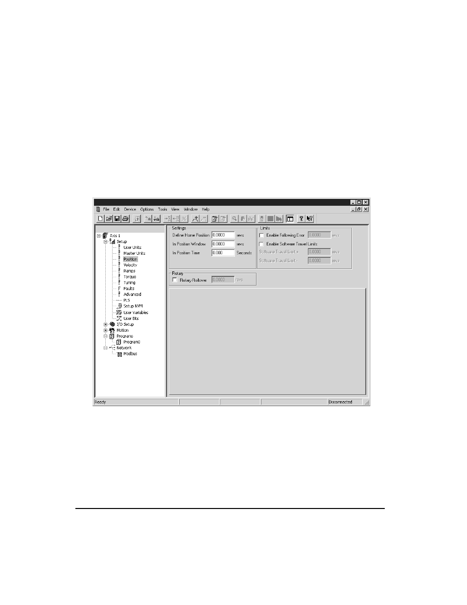 Position view, Settings group | Emerson FM-3 User Manual | Page 60 / 292