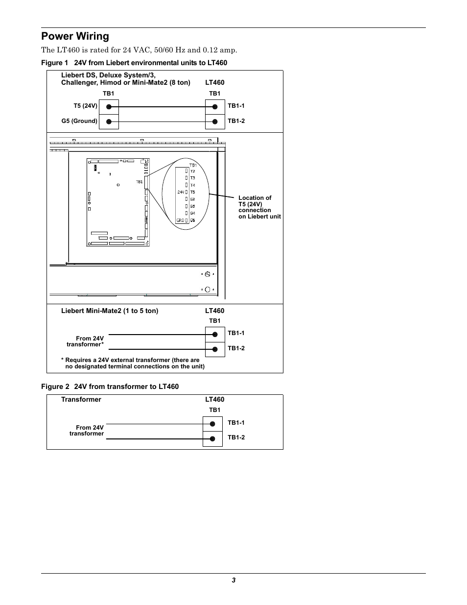 Power wiring | Emerson Liqui-tect 460 Kits User Manual | Page 3 / 4
