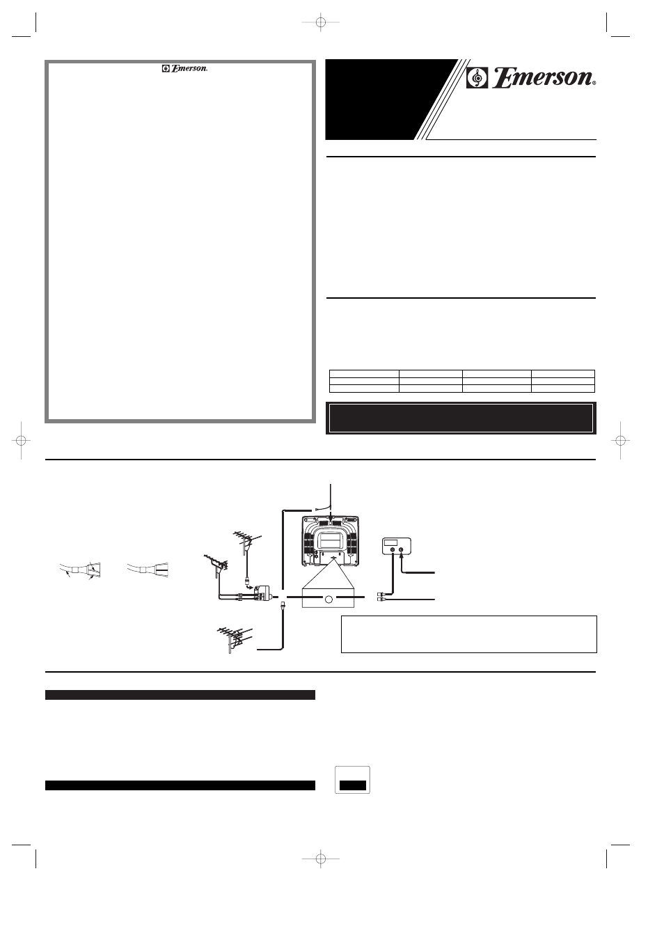 Manual del usuario, Ewt1321, Conexiones de la antena/cable precauciones | Características, Subtitulos narrativos, Televisor a color, Ant.in | Emerson EWT1321 User Manual | Page 5 / 8