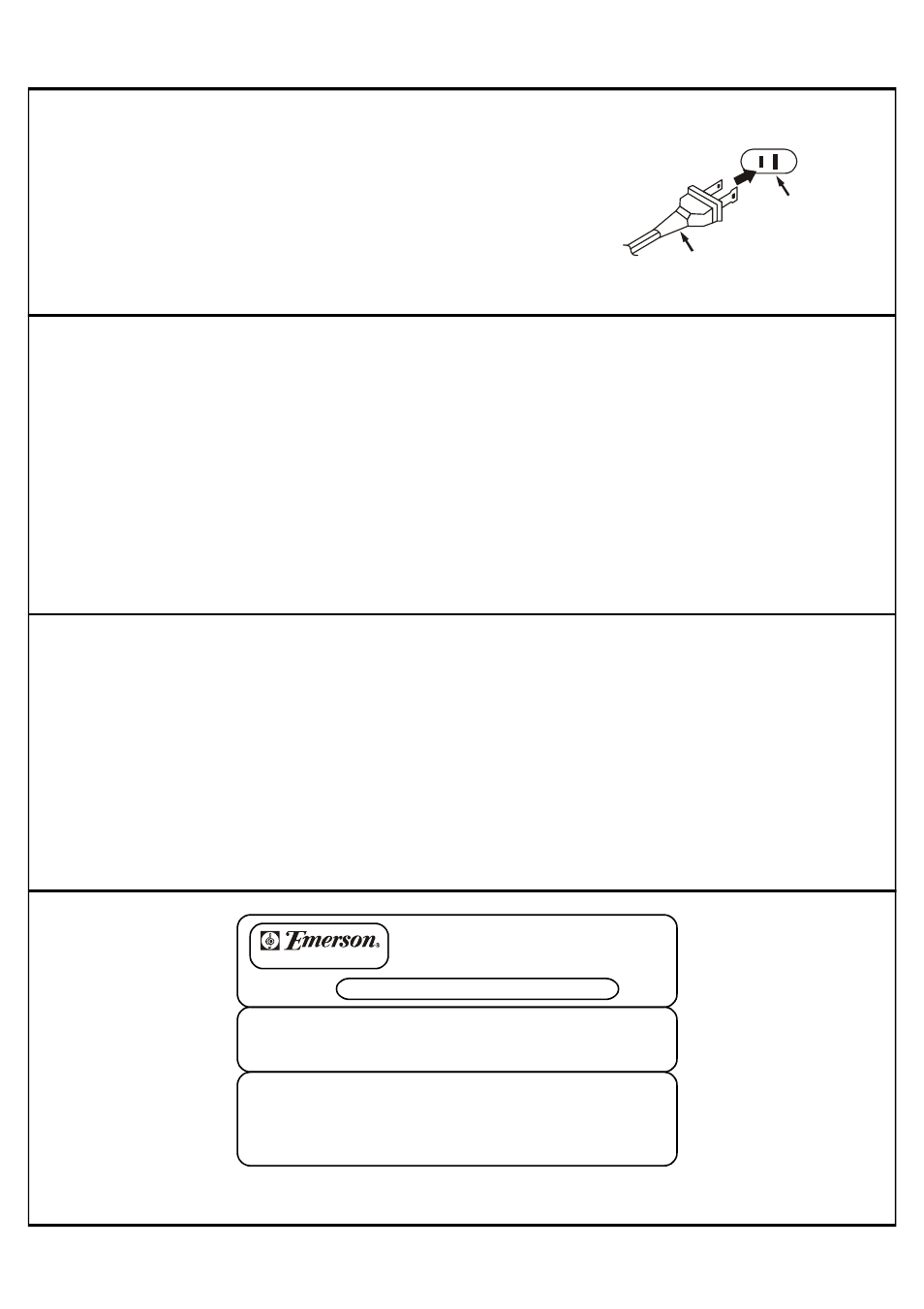 Limited warranty, Ac plug, Ac outlet | Emerson Radio RET23 User Manual | Page 2 / 2