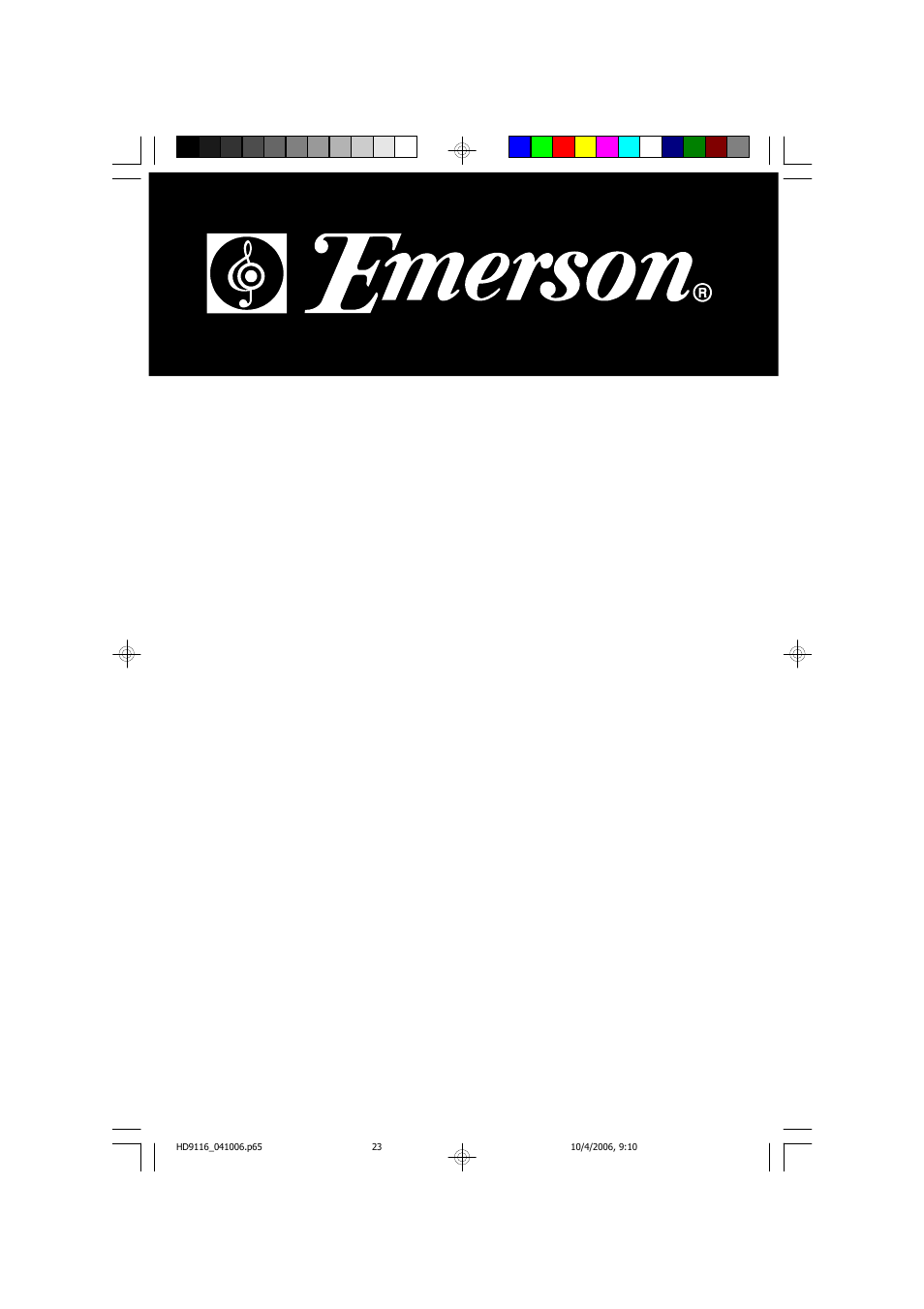 Emerson Radio HD9116BL User Manual | 23 pages