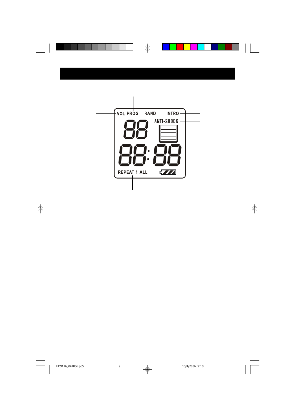 Lcd display indicators | Emerson Radio HD9116BL User Manual | Page 10 / 23