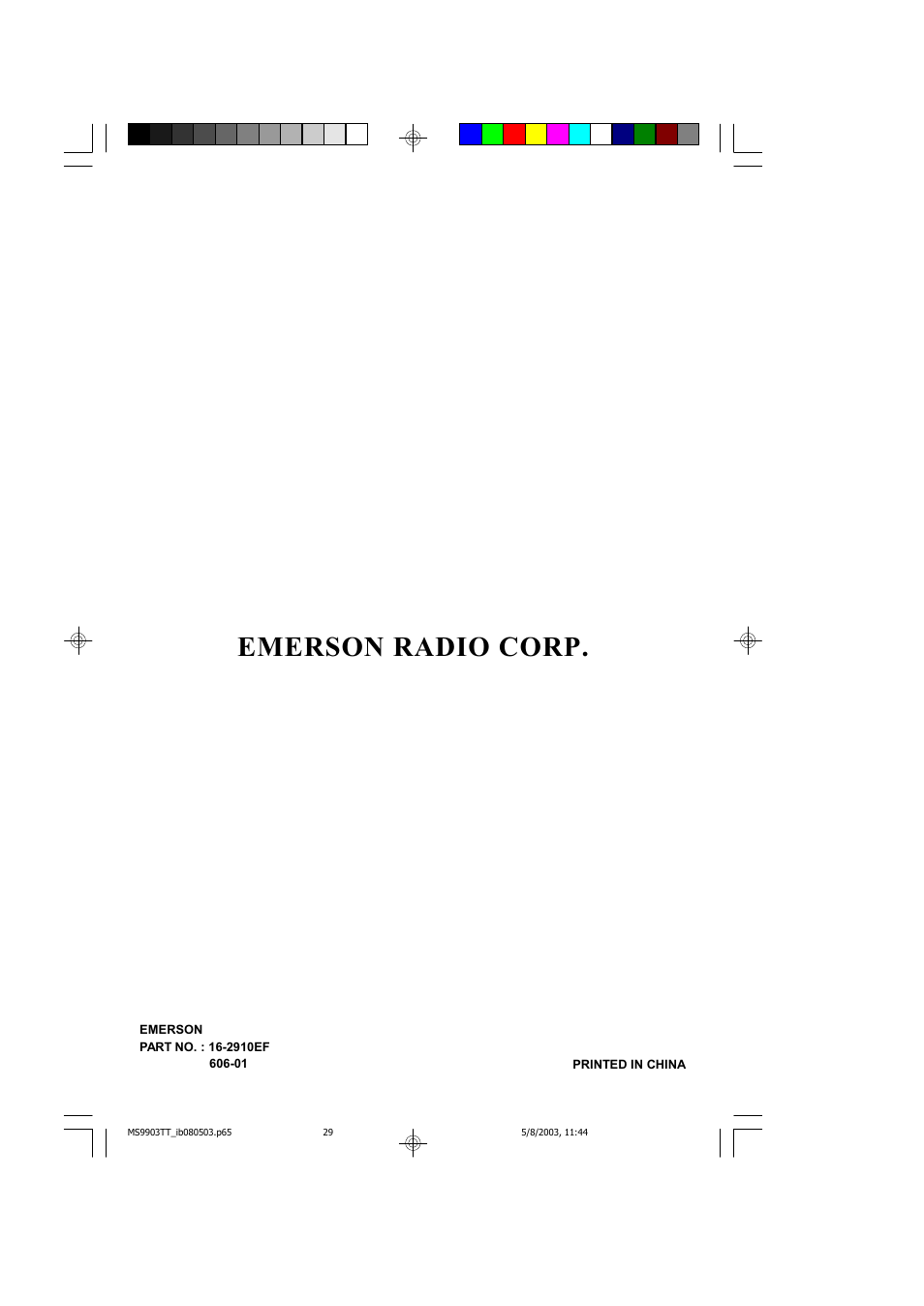 Emerson radio corp | Emerson MS9904TTC User Manual | Page 30 / 30