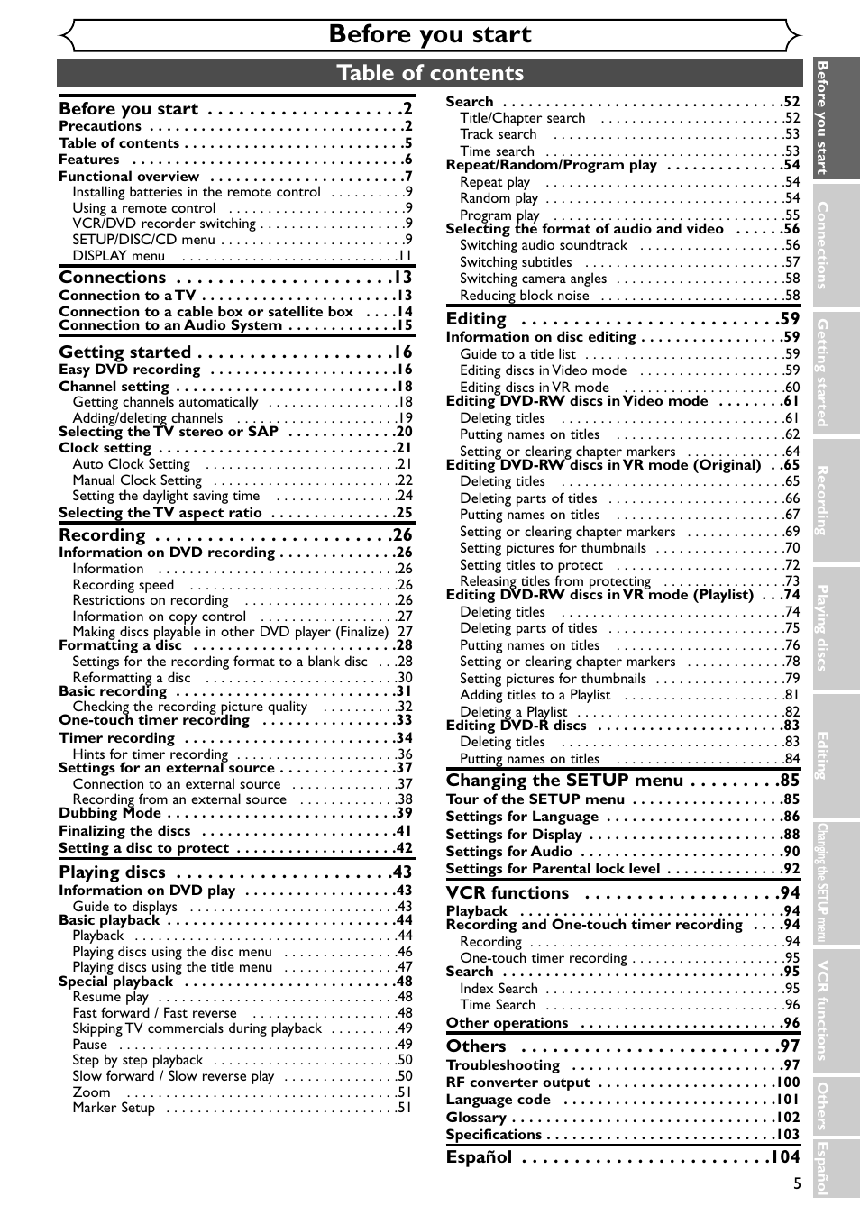 Emerson EWR20V4 User Manual | Page 5 / 108