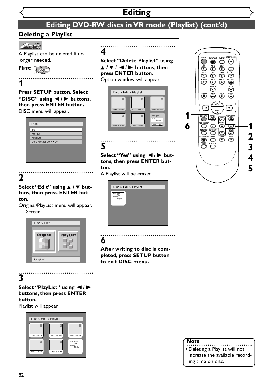 Editing, Deleting a playlist | Emerson EWR20V4 User Manual | Page 82 / 108
