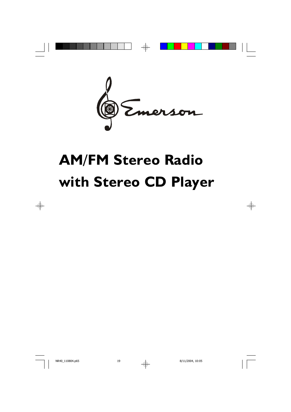 Emerson Radio NR40 User Manual | 19 pages