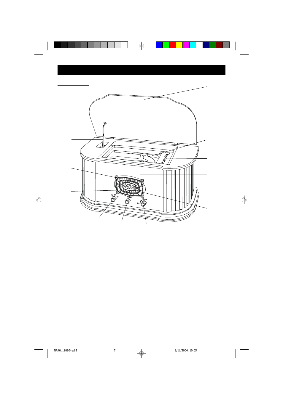 Location of controls and indicators | Emerson Radio NR40 User Manual | Page 8 / 19