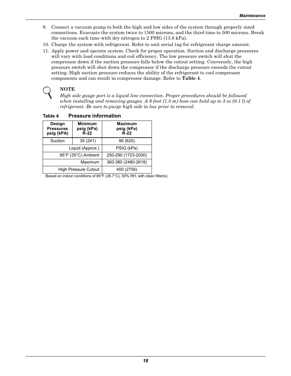 Table 4 pressure information, Table 4, Pressure information | Emerson 2 User Manual | Page 24 / 56