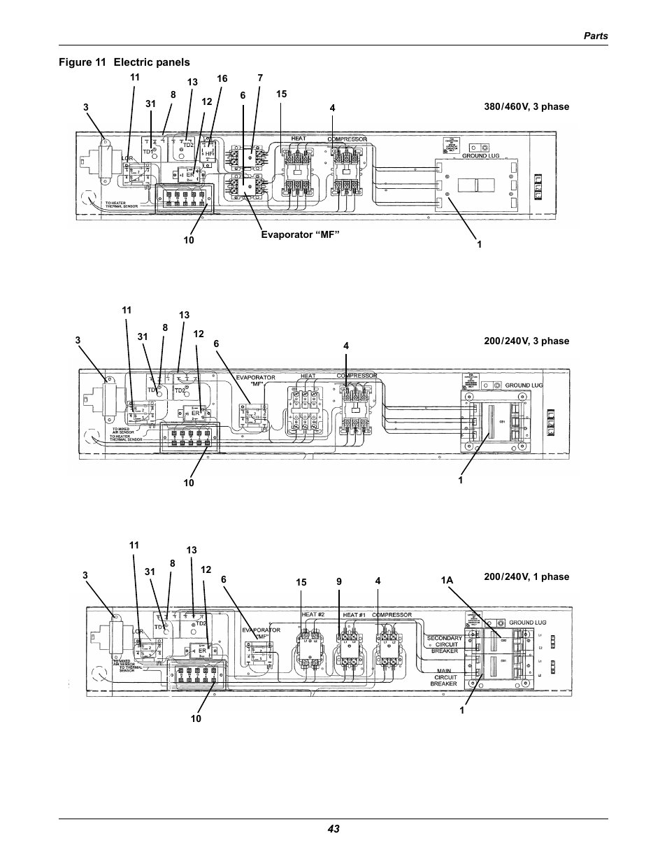 Figure 11 electric panels, 11 - 1a | Emerson 2 User Manual | Page 49 / 56