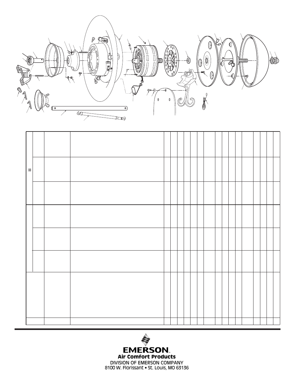 Repair par ts listing | Emerson BP7251 User Manual | Page 16 / 16