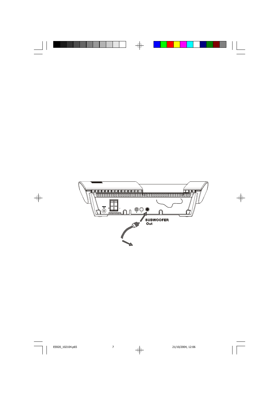 Active subwoofer output jack | Emerson Radio ES920 User Manual | Page 8 / 42