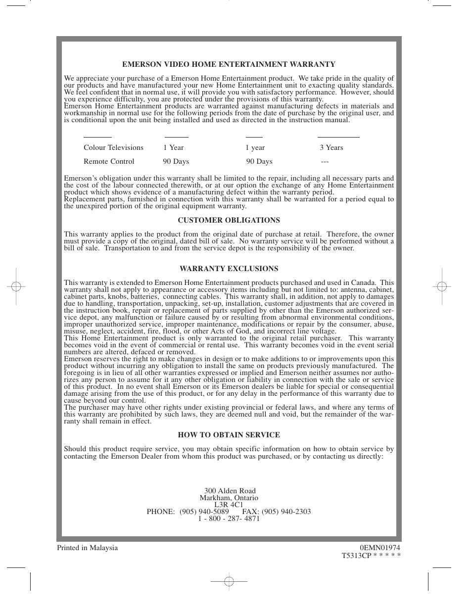 Emerson EC1320C User Manual | Page 32 / 32