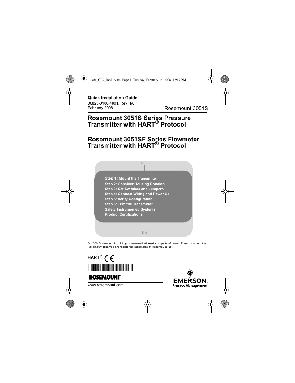 Emerson 3051S User Manual | 36 pages