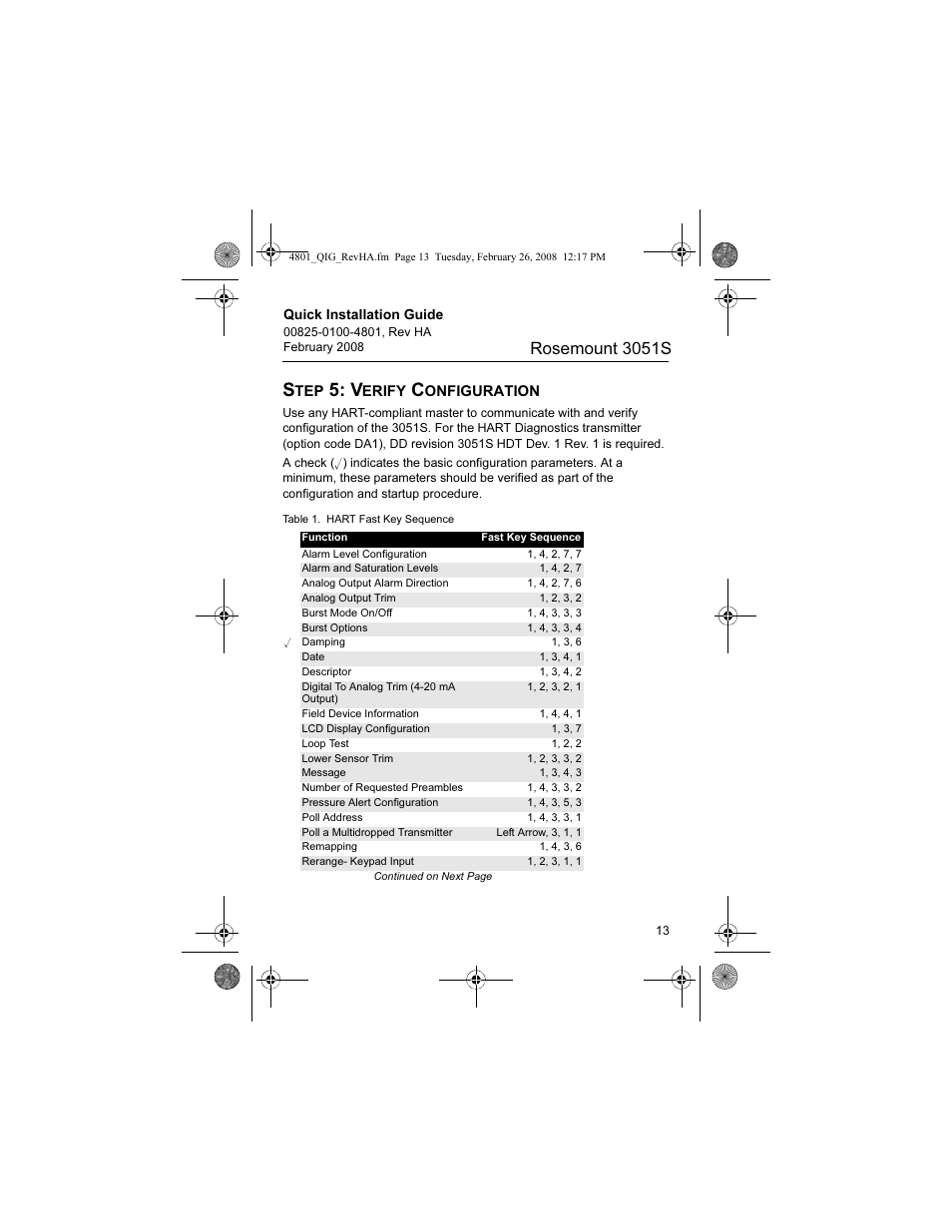 Step 5: verify configuration, Rosemount 3051s | Emerson 3051S User Manual | Page 13 / 36