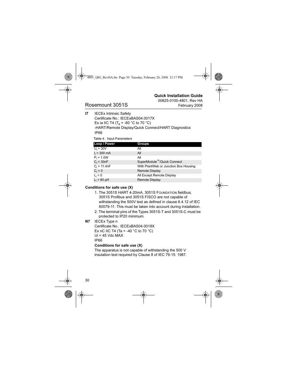 Rosemount 3051s, Quick installation guide | Emerson 3051S User Manual | Page 30 / 36