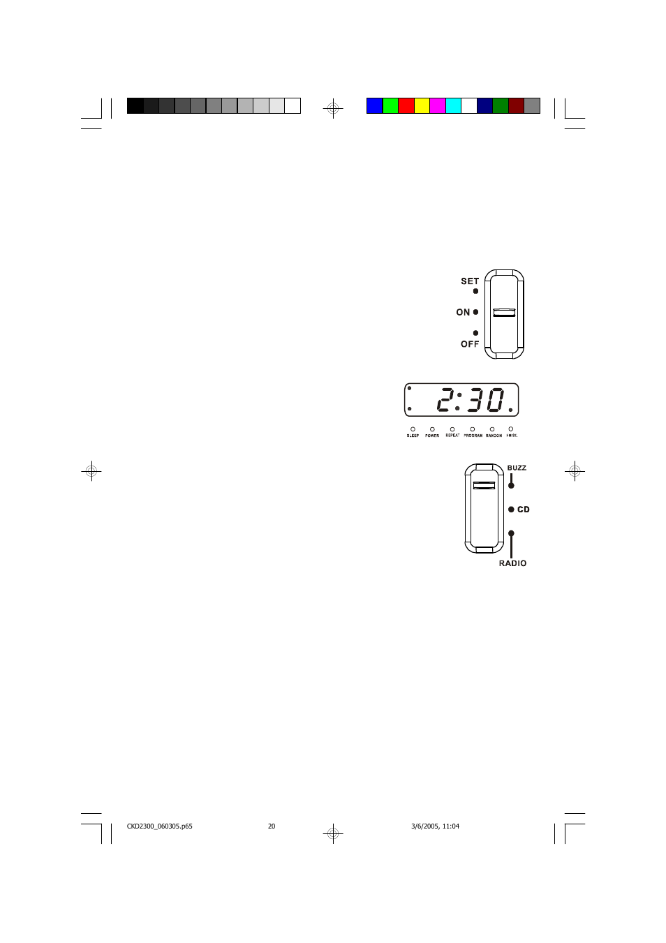 Alarm function, Wake to buzzer | Emerson Radio CKD2300 User Manual | Page 21 / 28