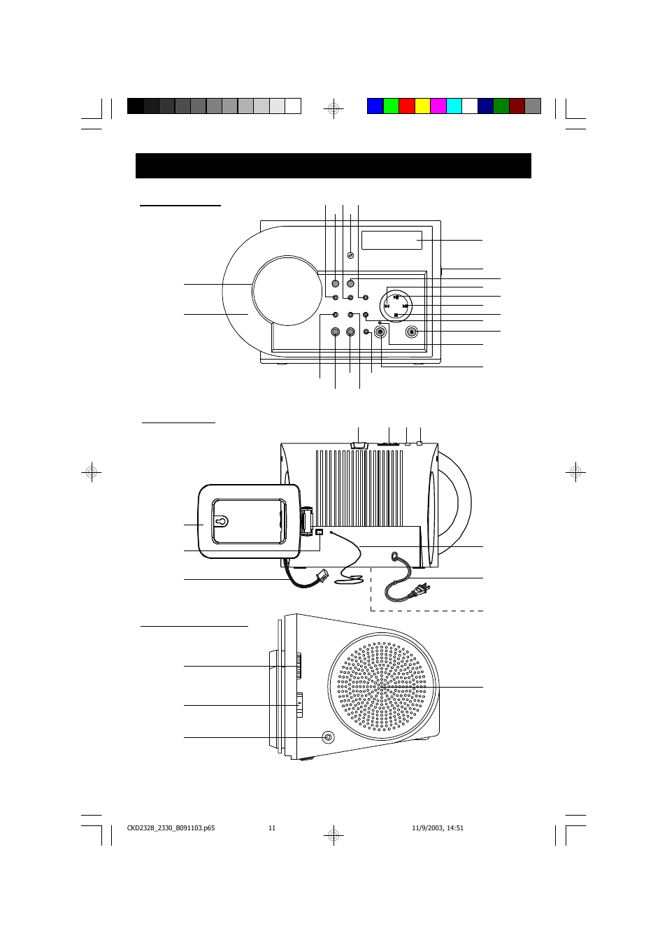 Location of controls and indicators | Emerson Radio CKD2330 User Manual | Page 12 / 36