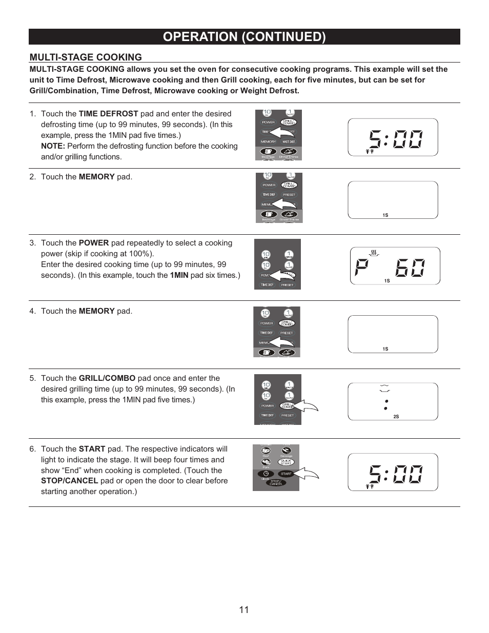 Operation (continued) | Emerson Radio MWG9111SL User Manual | Page 12 / 23