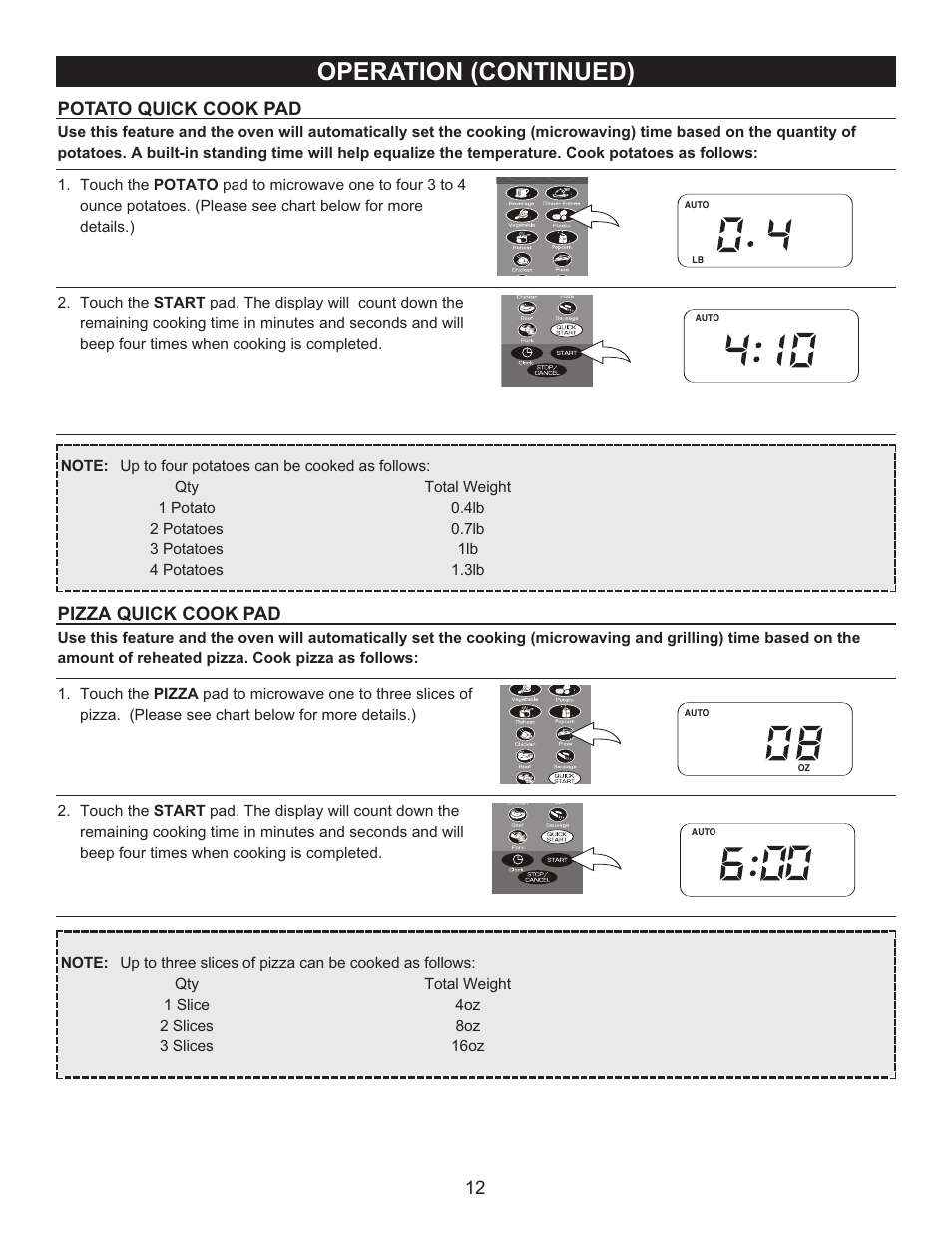 Operation (continued) | Emerson Radio MWG9111SL User Manual | Page 13 / 23