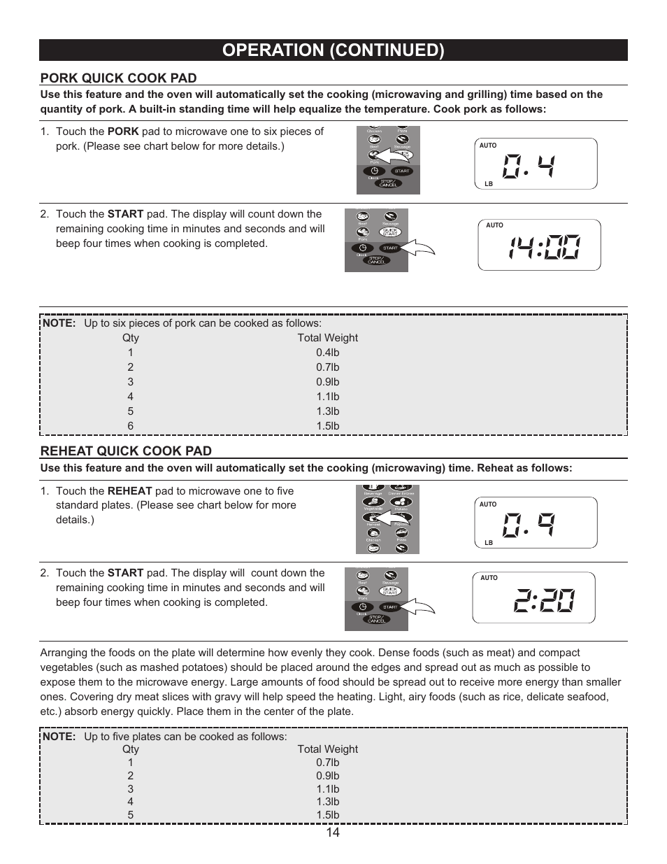 Operation (continued) | Emerson Radio MWG9111SL User Manual | Page 15 / 23