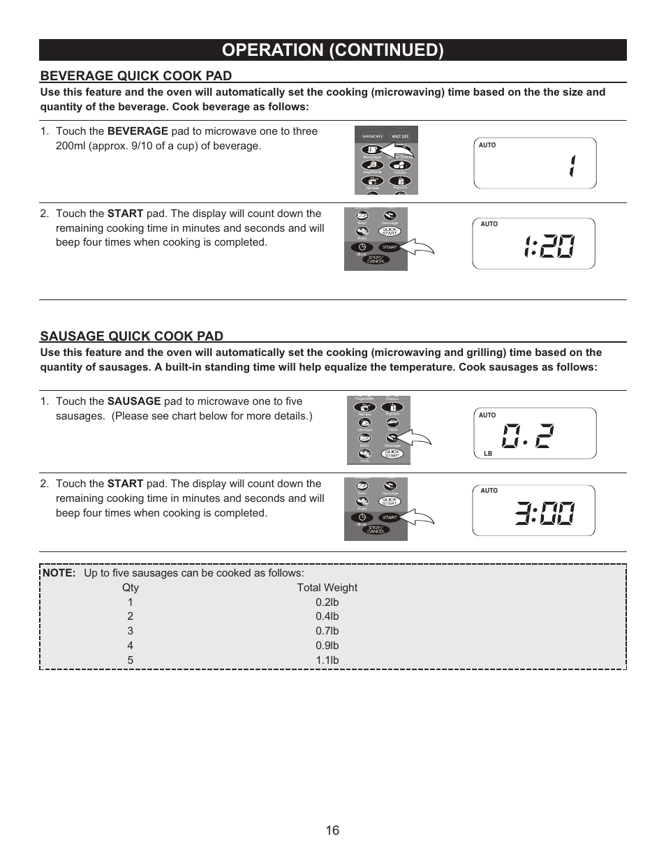 Operation (continued) | Emerson Radio MWG9111SL User Manual | Page 17 / 23