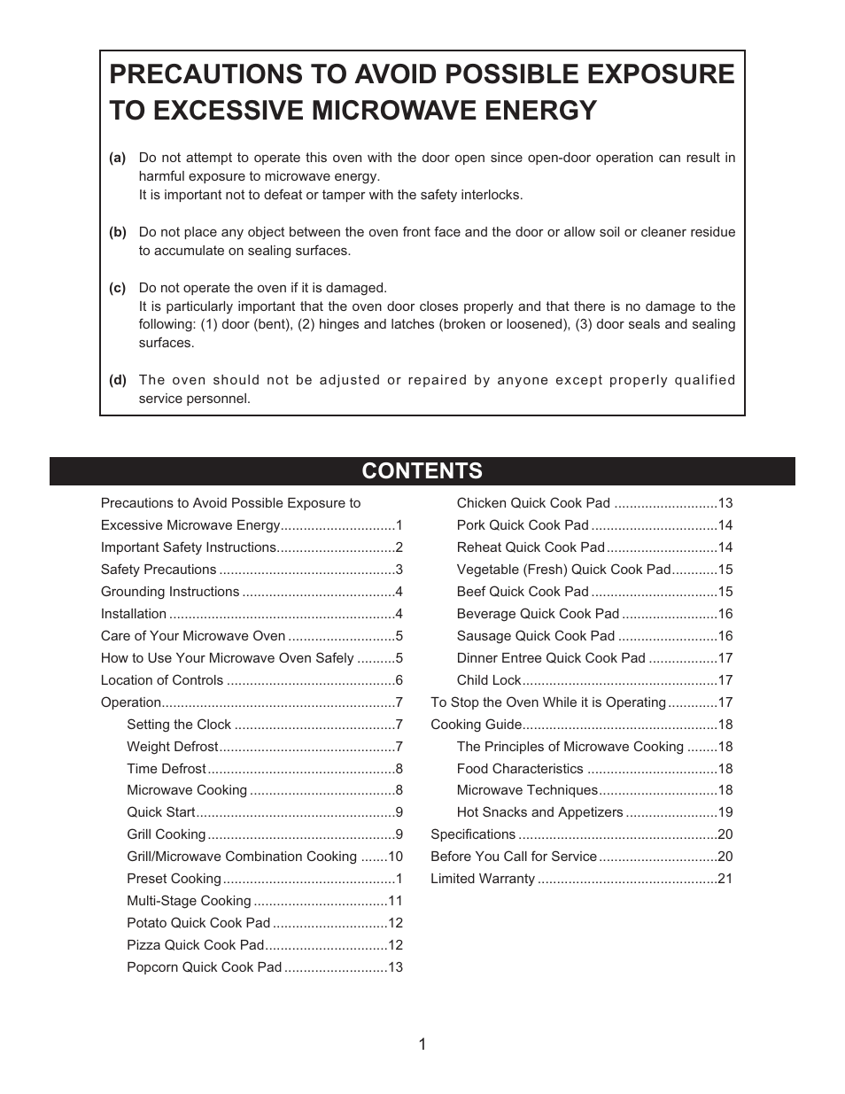 Emerson Radio MWG9111SL User Manual | Page 2 / 23