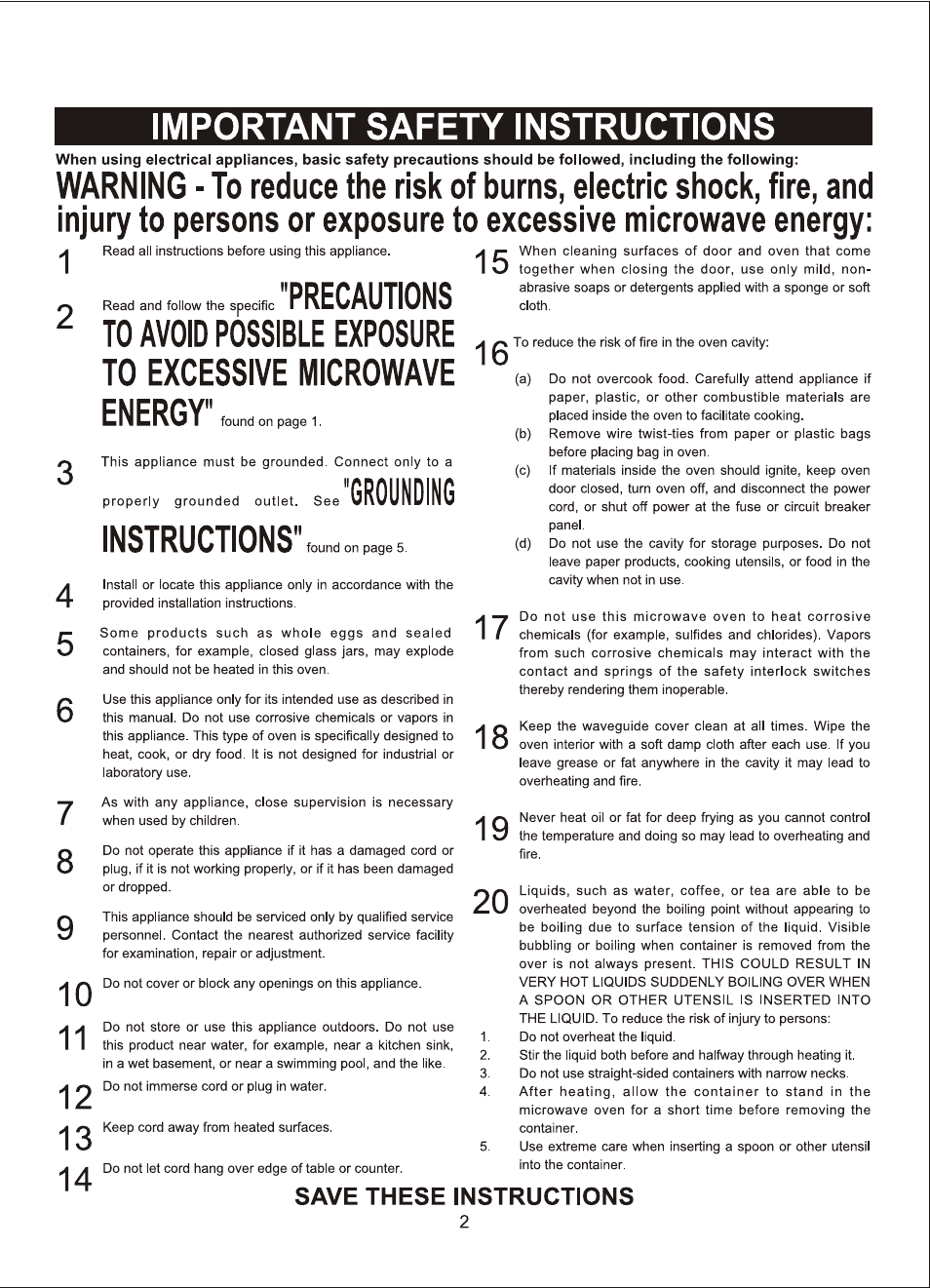 Emerson Radio MWG9111SL User Manual | Page 3 / 23