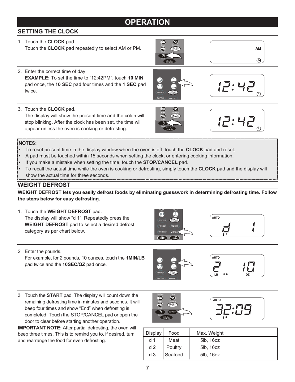 Operation | Emerson Radio MWG9111SL User Manual | Page 8 / 23