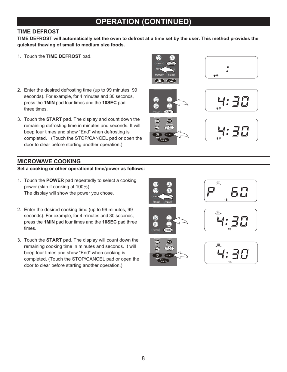 Operation (continued) | Emerson Radio MWG9111SL User Manual | Page 9 / 23