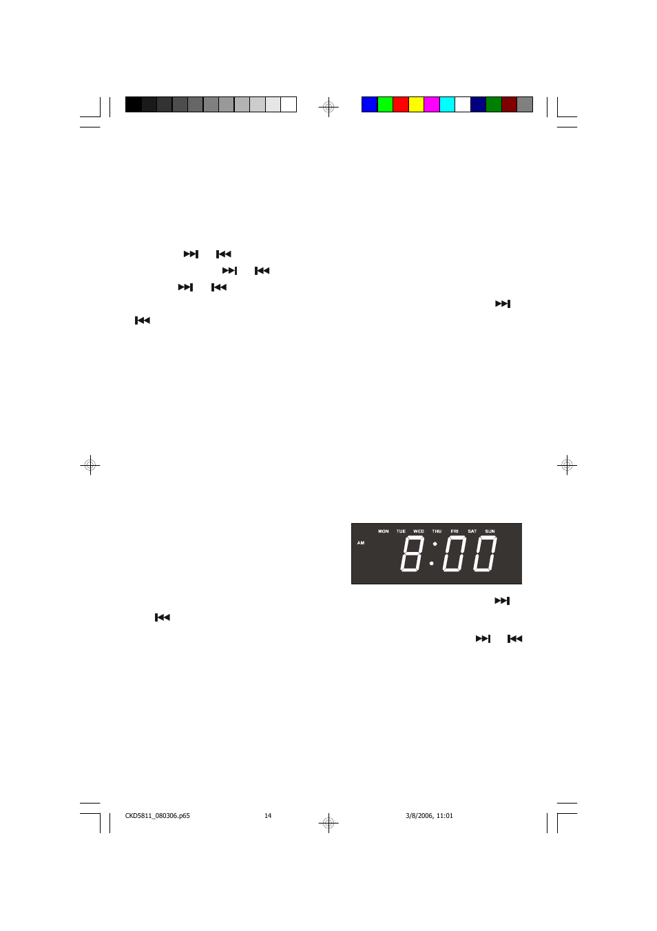 Manual time adjustments, Adjusting the wake up times | Emerson Radio CKD5811 User Manual | Page 15 / 40