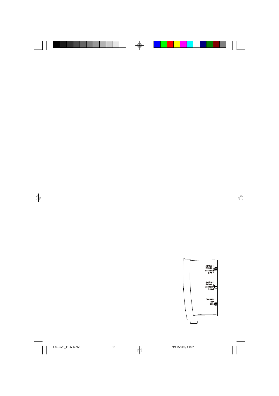 Wake to buzzer (crescendo alarm), Radio and buzzer operation | Emerson Radio CKS3528 User Manual | Page 16 / 27