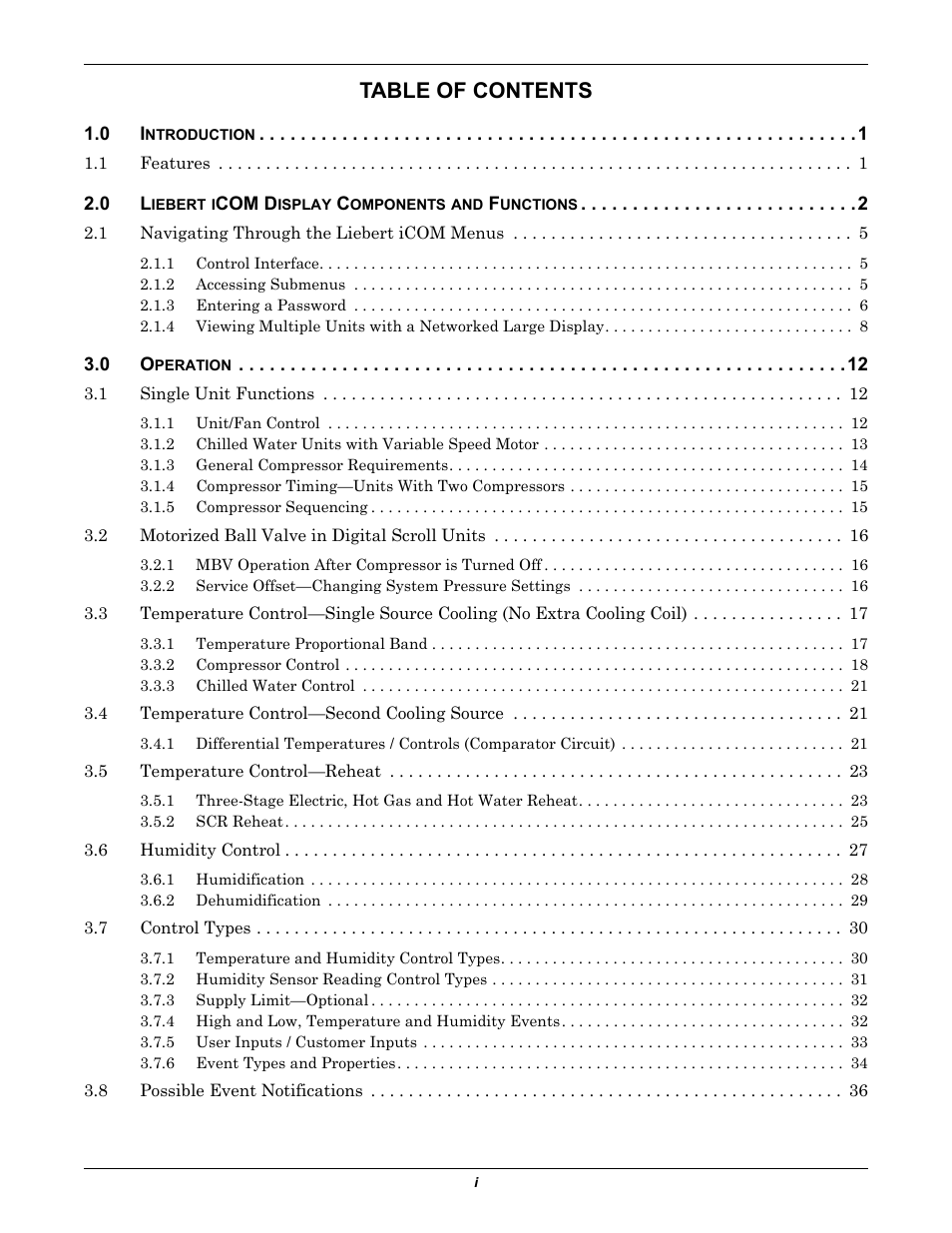 Emerson Liebert iCOM User Manual | Page 3 / 84