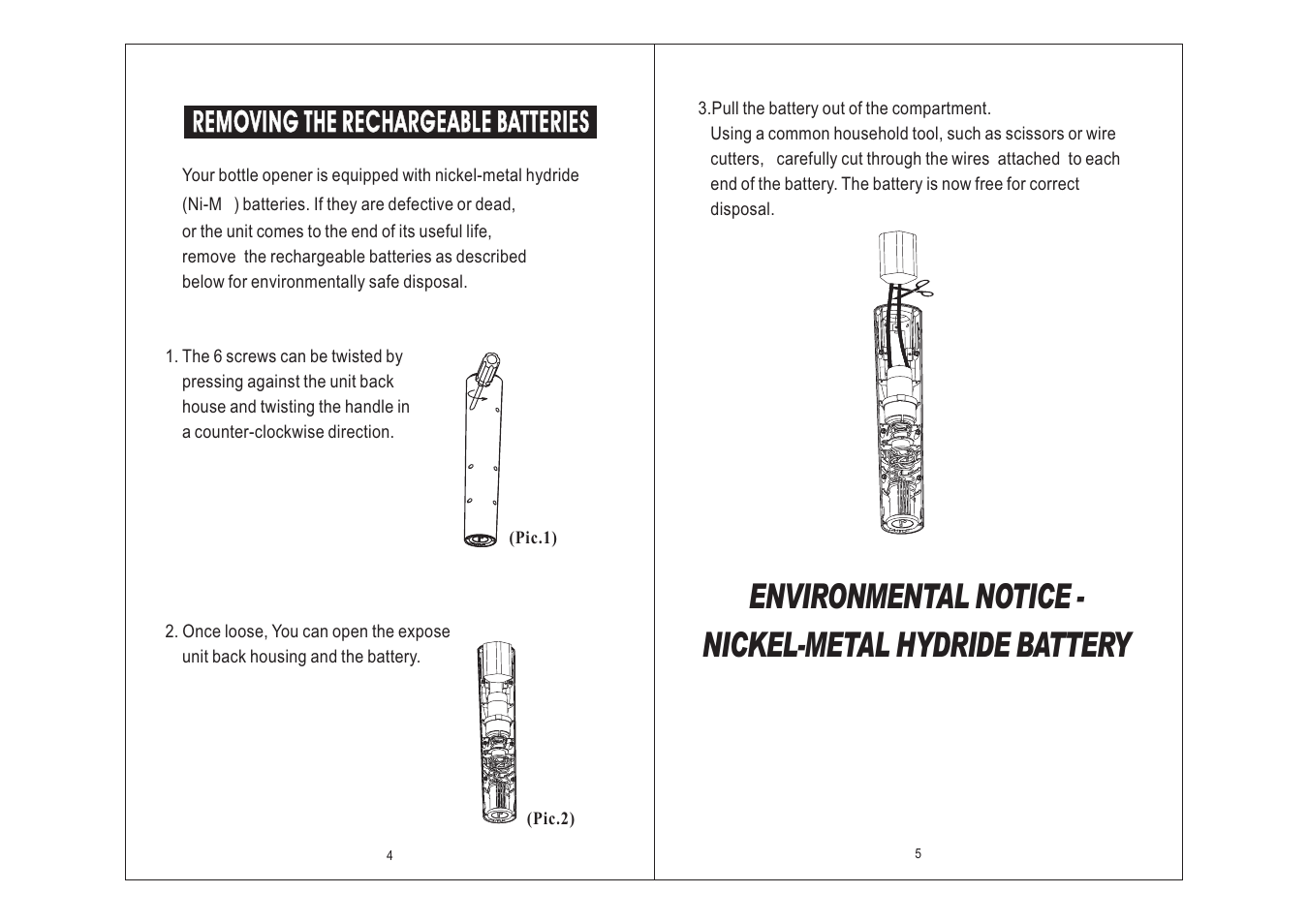Removing the rechargeable batteries | Emerson Radio BO60 User Manual | Page 5 / 5