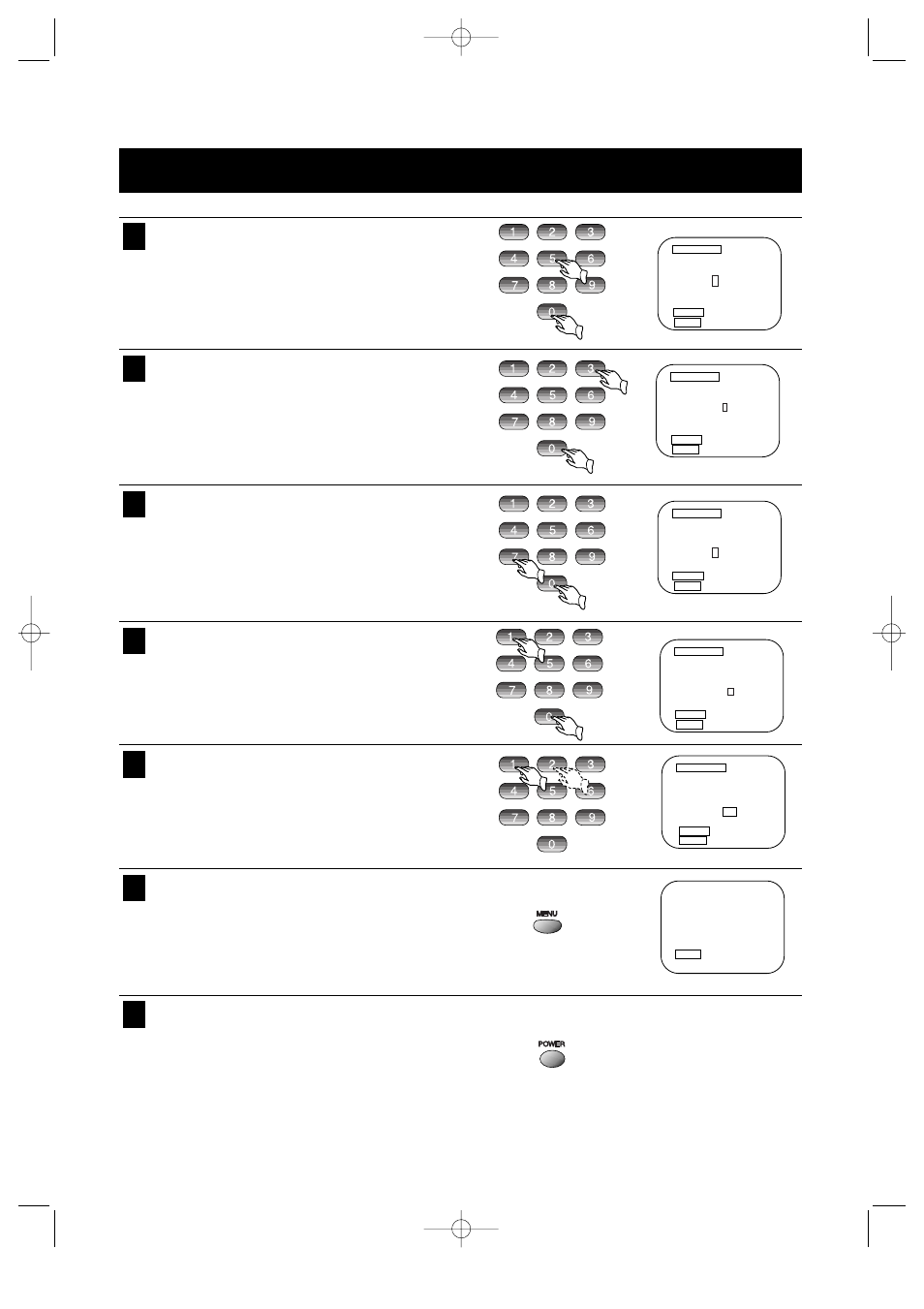 On-screen timer programming (continued), Press the number keys to set the hour (05), Press the number keys to set the month (07) | Emerson EV477 User Manual | Page 32 / 47