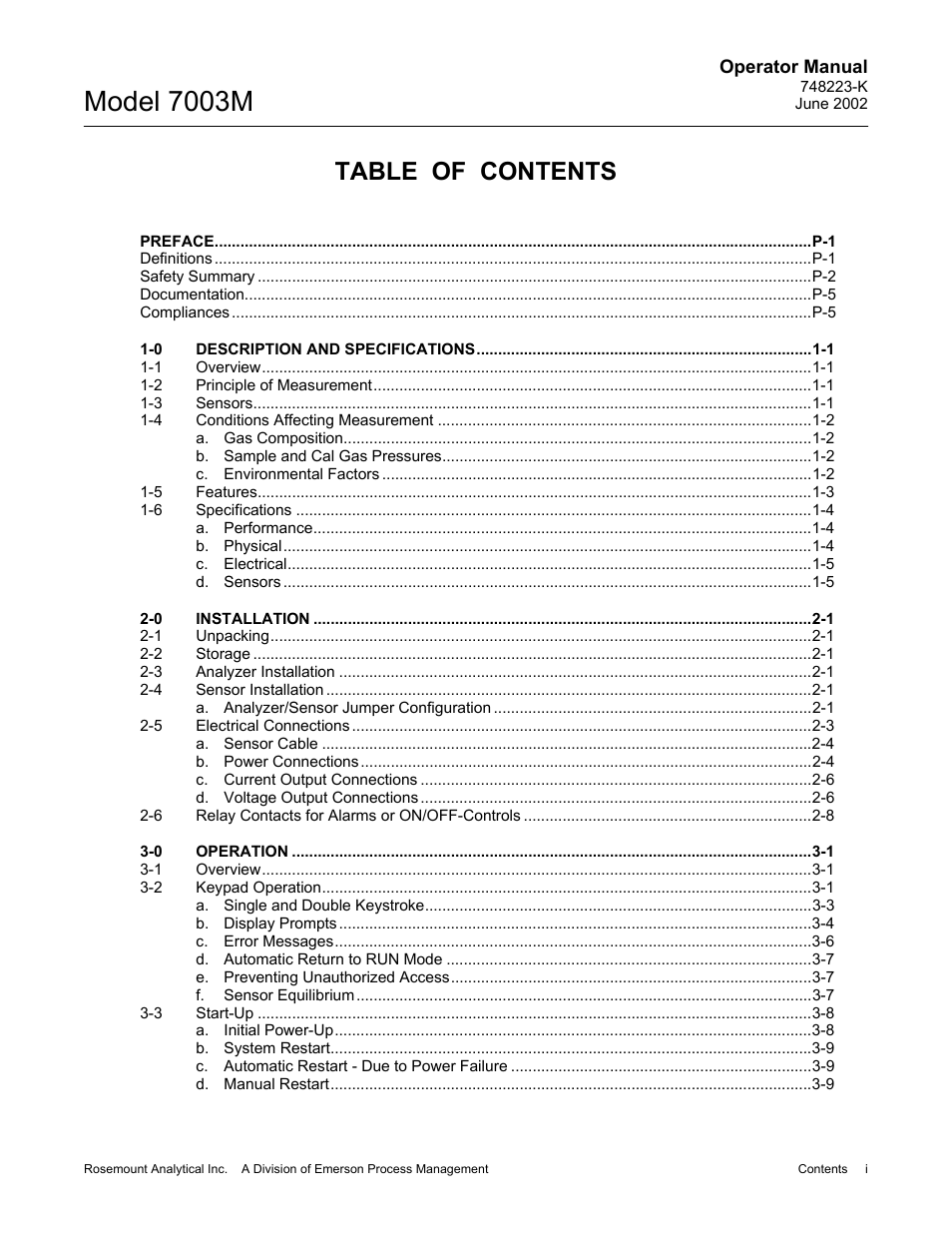 Emerson 7003M User Manual | Page 3 / 74