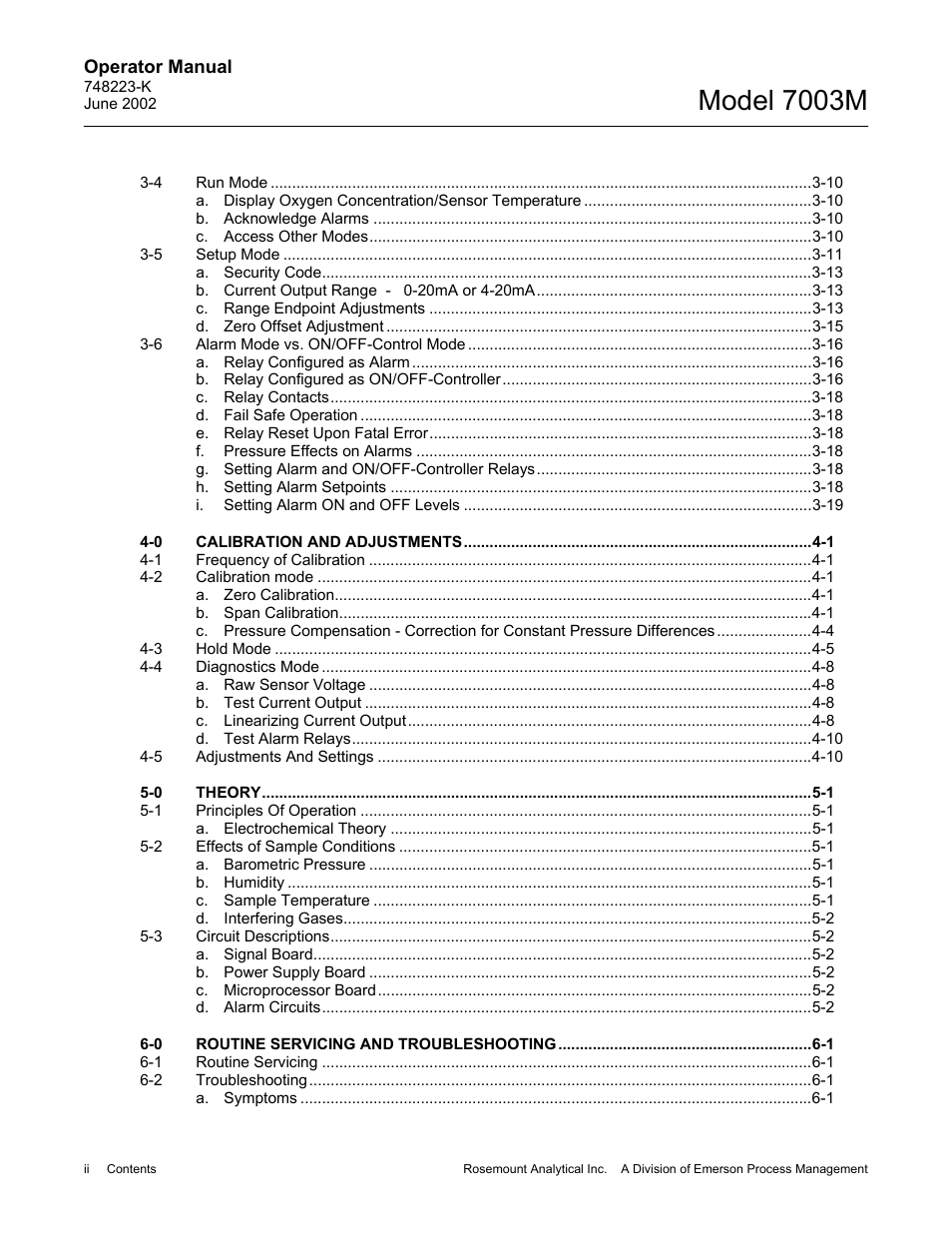 Model 7003m | Emerson 7003M User Manual | Page 4 / 74