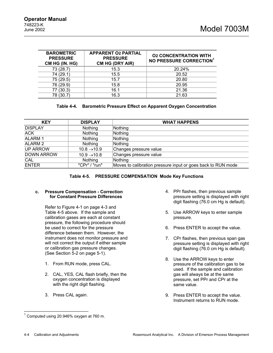 Model 7003m | Emerson 7003M User Manual | Page 50 / 74