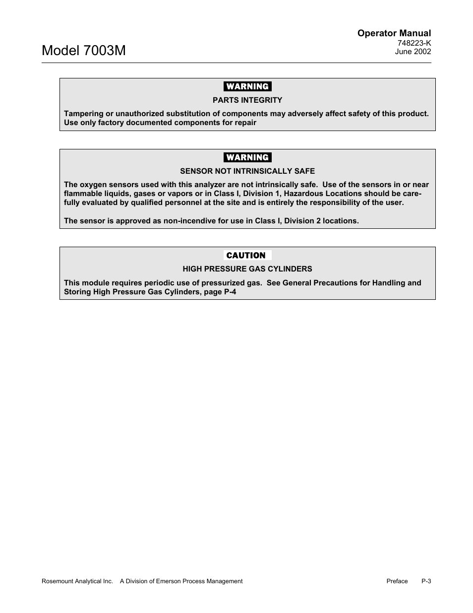 Model 7003m | Emerson 7003M User Manual | Page 9 / 74