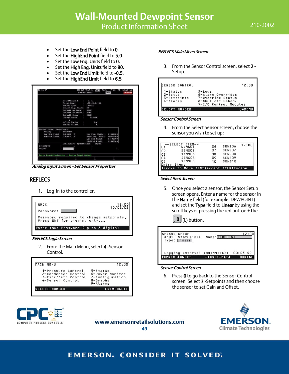 Wall-mounted dewpoint sensor, Product information sheet | Emerson 210-2002 User Manual | Page 3 / 5