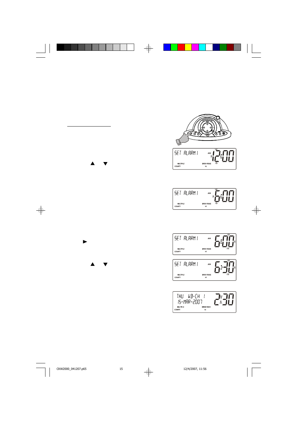 Setting the alarm times | Emerson Radio CKW2000 User Manual | Page 16 / 42
