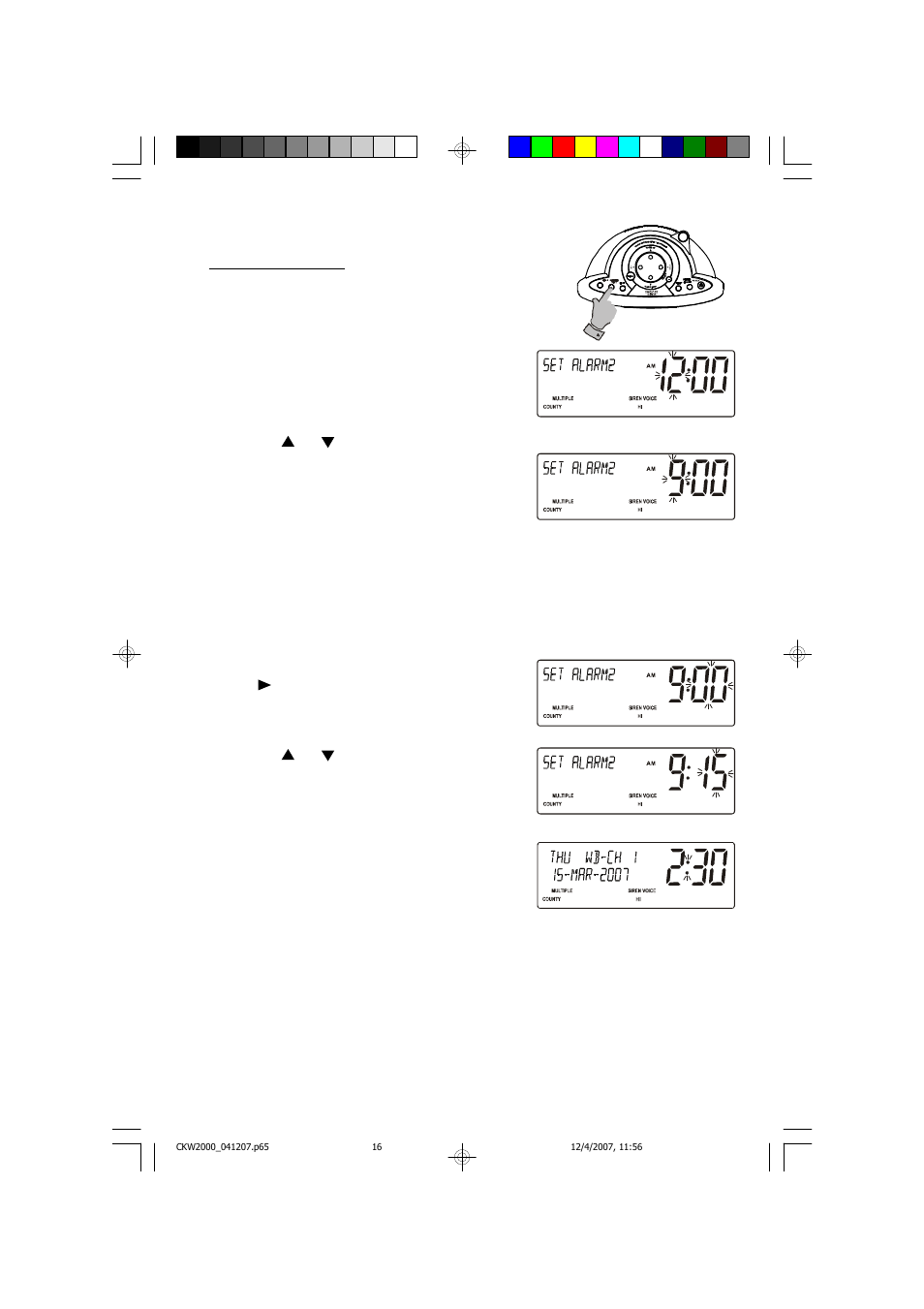 Setting the alarm 2 wake up time | Emerson Radio CKW2000 User Manual | Page 17 / 42