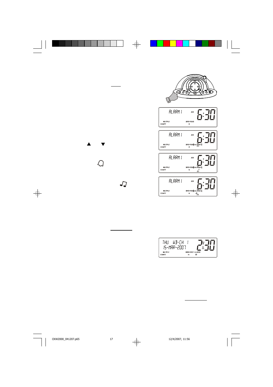 Selecting the alarm mode (radio, buzzer, or off) | Emerson Radio CKW2000 User Manual | Page 18 / 42