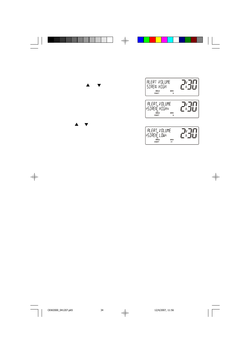 Select siren volume | Emerson Radio CKW2000 User Manual | Page 35 / 42