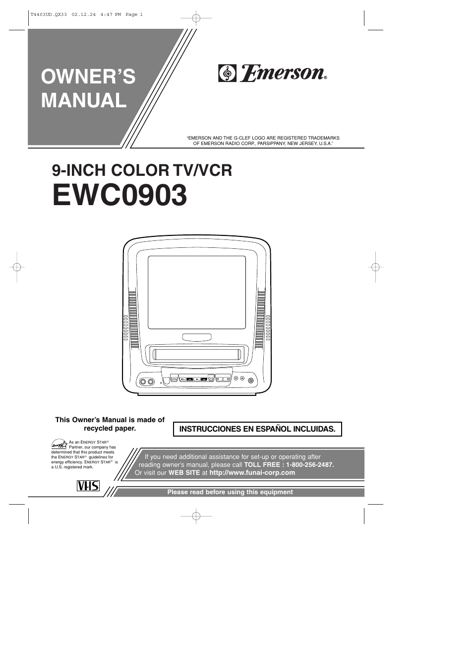 Emerson EWC0903 User Manual | 32 pages