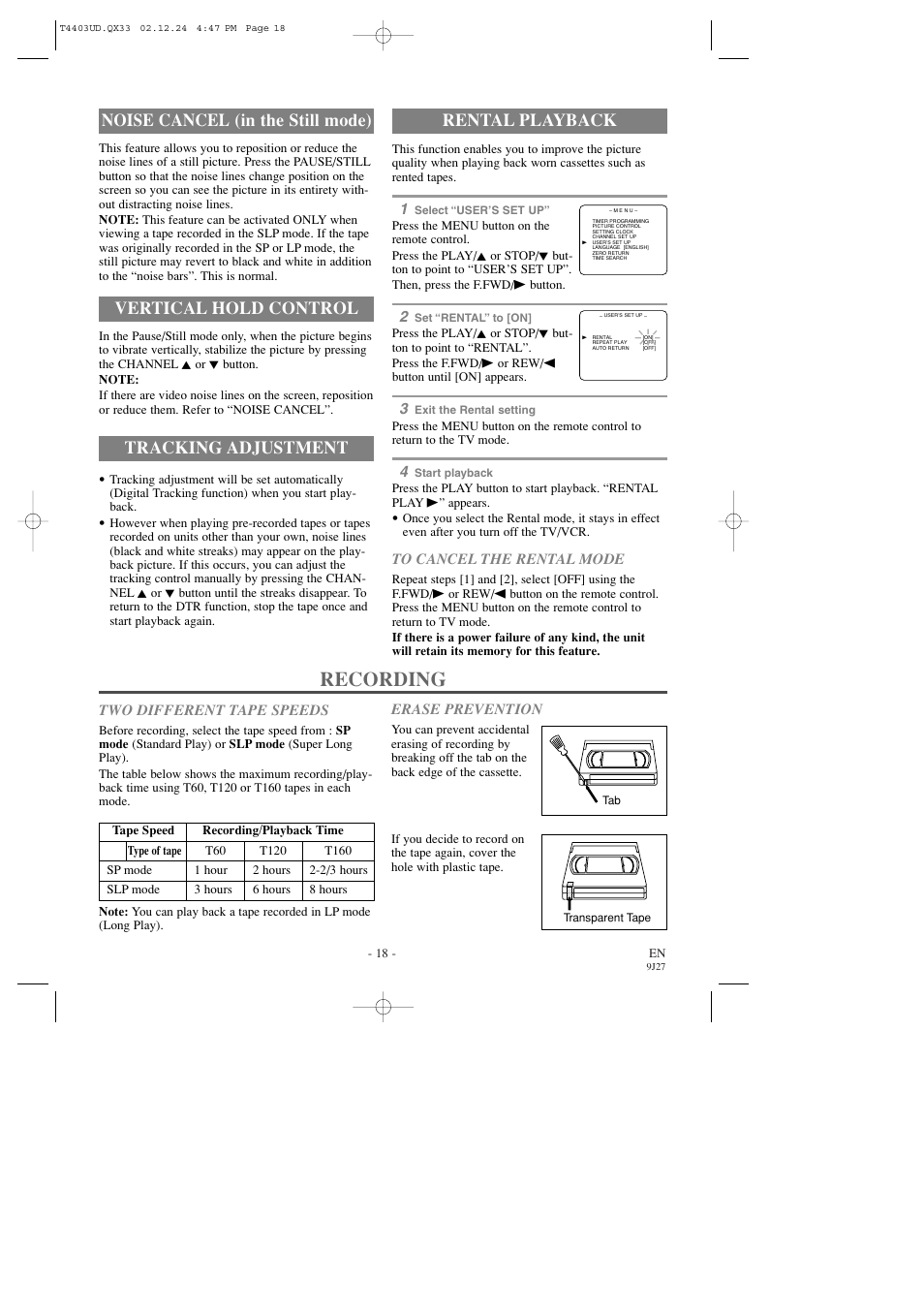 Recording | Emerson EWC0903 User Manual | Page 18 / 32