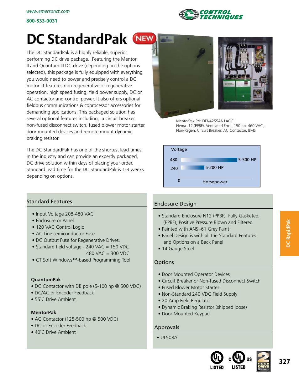 Dc standardpak | Emerson Packaged Drives and Engineered Systems User Manual | Page 10 / 24