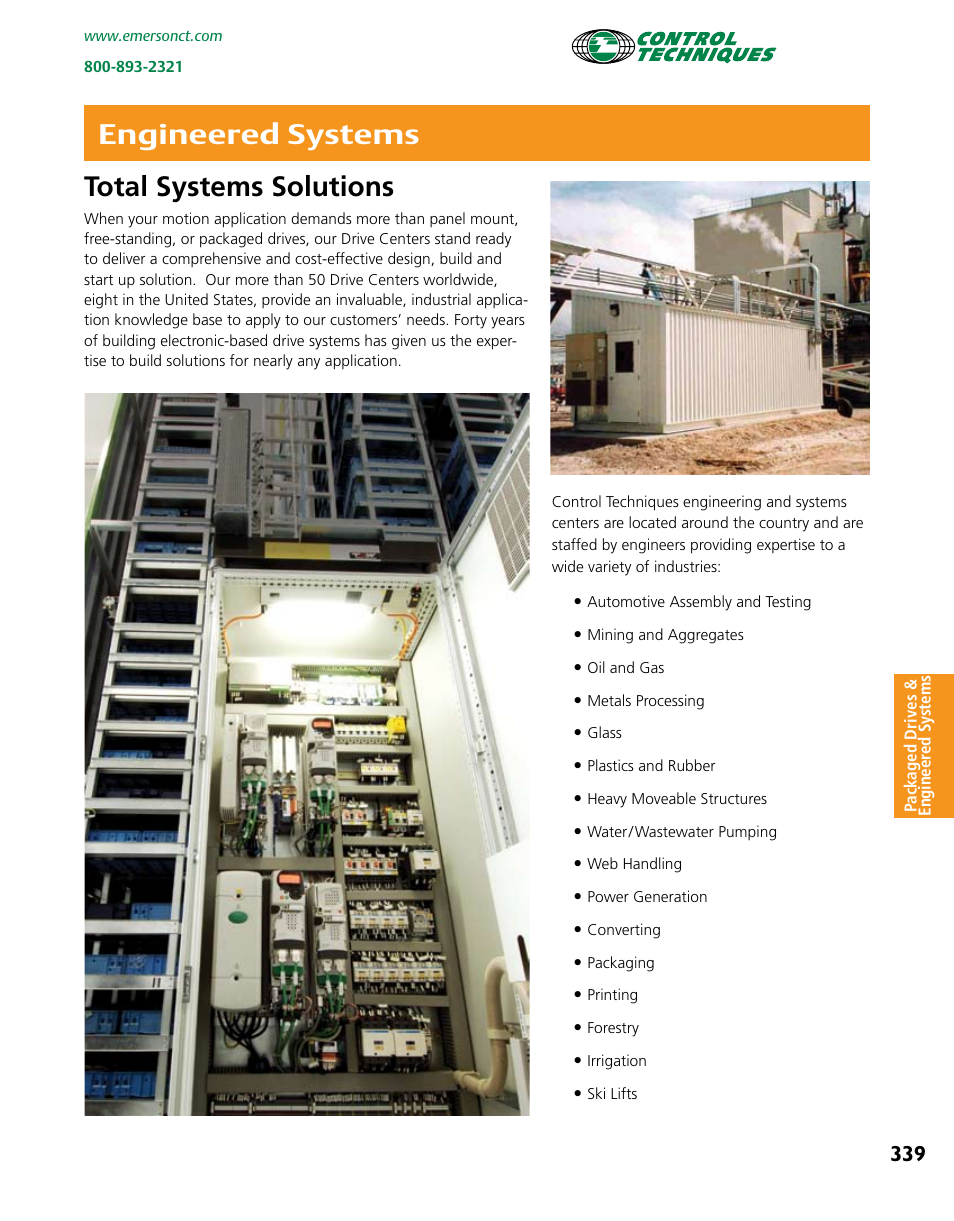 Engineered systems total systems solutions | Emerson Packaged Drives and Engineered Systems User Manual | Page 22 / 24
