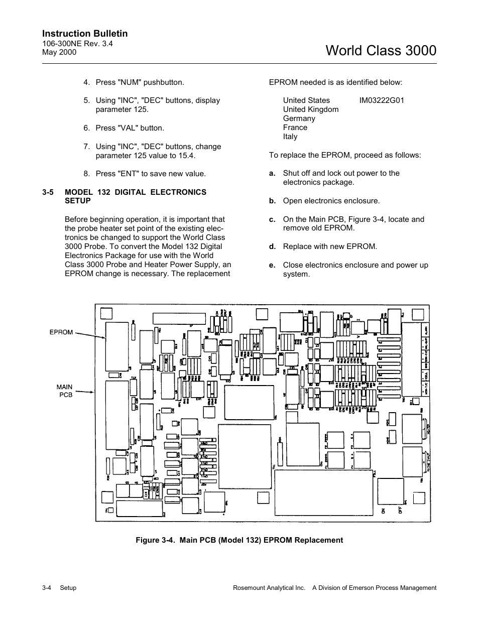 Model 132 digital electronics setup, Model 132 digital electronics setup -4, World class 3000 | Emerson WORLD CLASS 3000 User Manual | Page 28 / 76