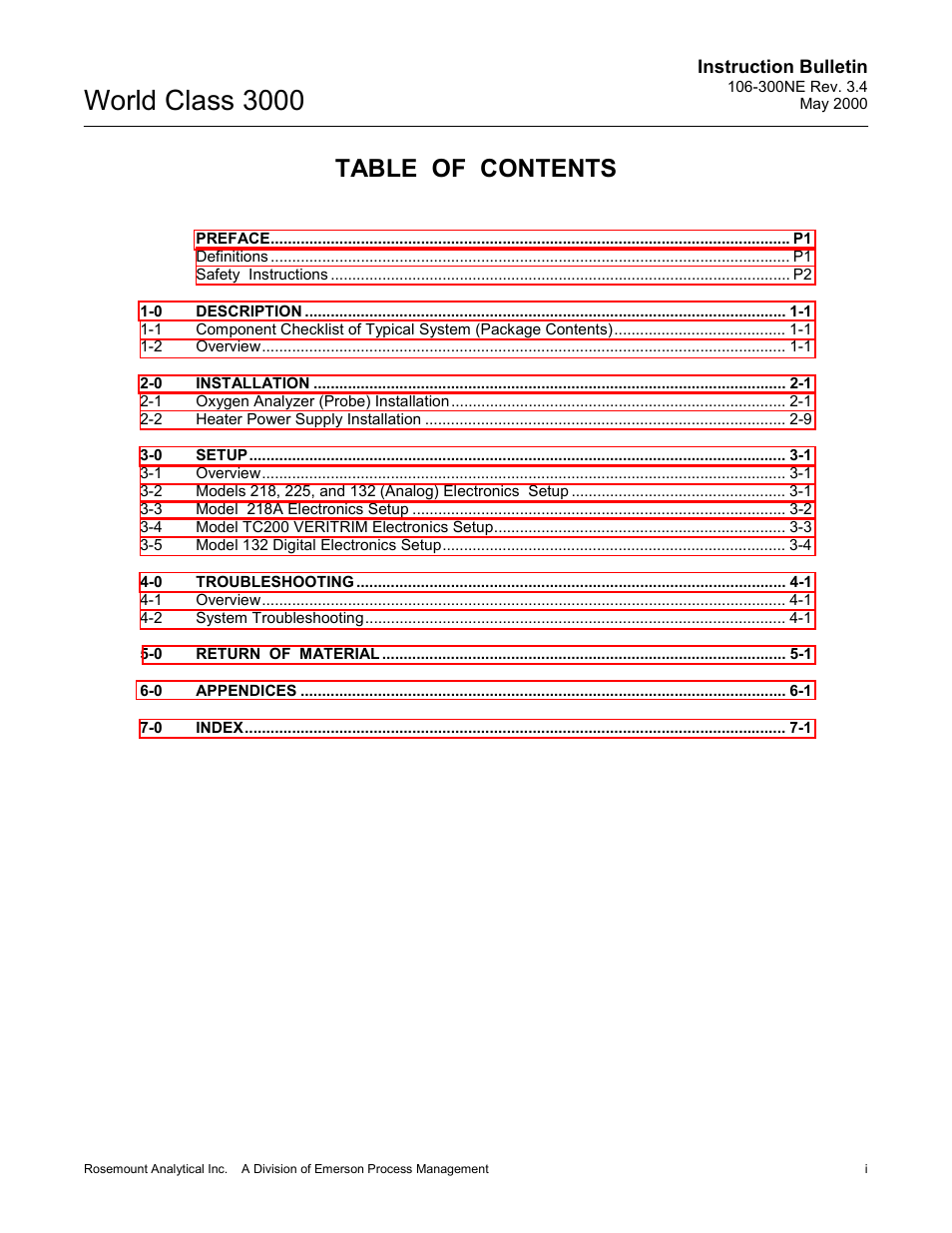 Emerson WORLD CLASS 3000 User Manual | Page 5 / 76